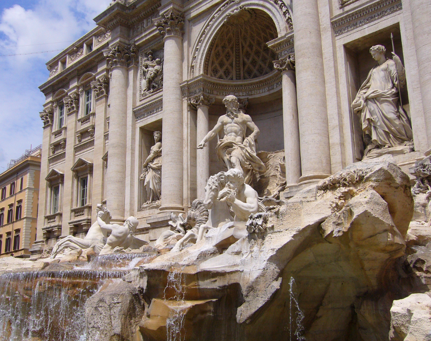 Trevi iturriak Xingyan Stone Eskultura betetzen du: txinatar eta mendebaldeko harrizko eskulturak