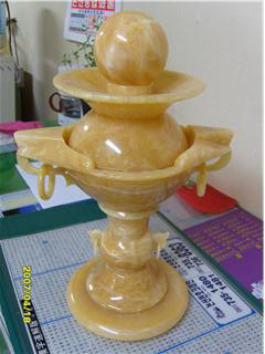 Txina Xingyan Mihuang Stone Feng Shui Ball Fountain Eskultura