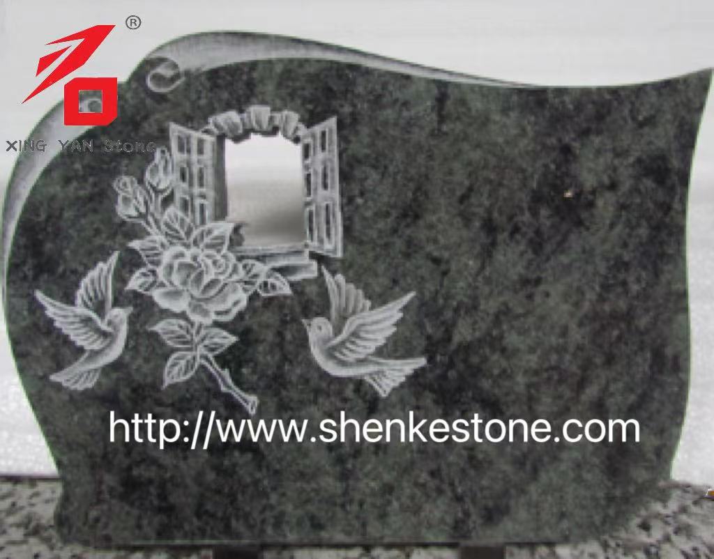 Granito berde delikatua Bird Memorial Plaka