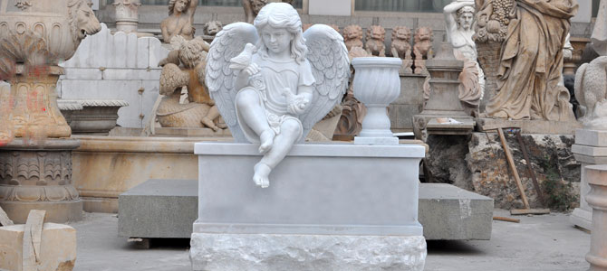 Xingyan Hegalaldeko Angel Lorategia apaingarria harri eskultura